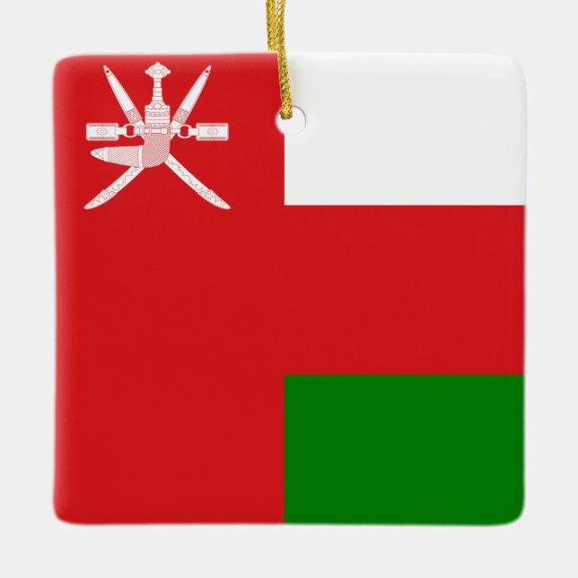 Flagge des Sultanats Oman Keramikornament (Vorderseite)