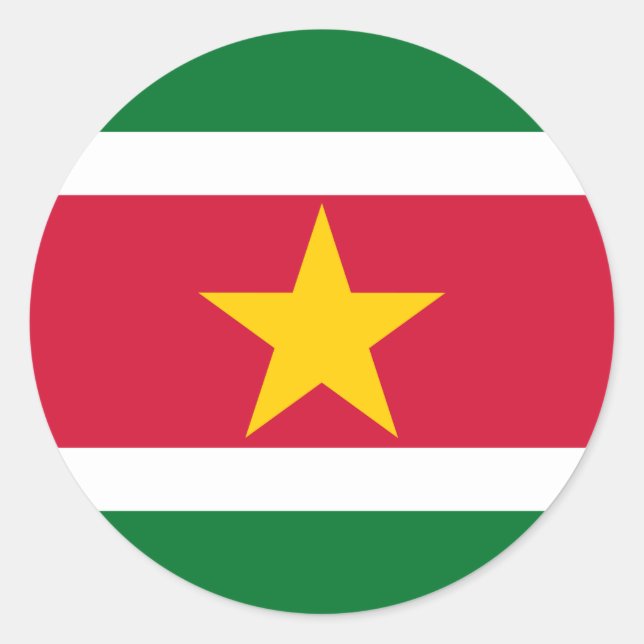 Flagge des Suriname-Aufklebers Runder Aufkleber (Vorderseite)