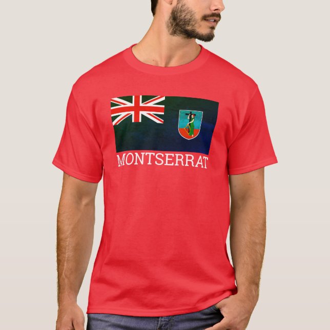 Flagge des T - Shirt Montserrat (Vorderseite)