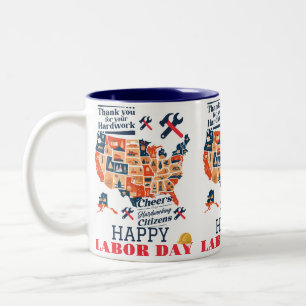 Flagge des Tages der Solidarnosc-Einheit USA Zweifarbige Tasse