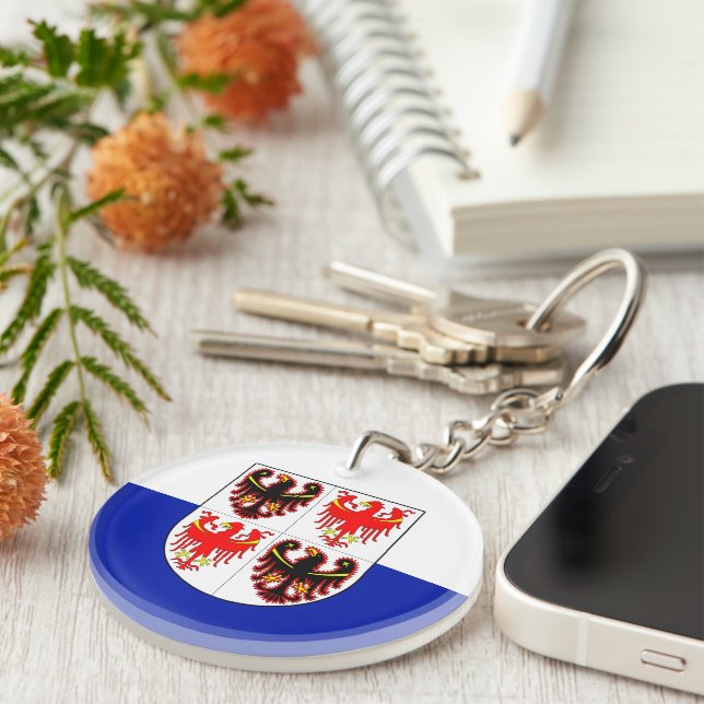 Flagge des Trentino-Südtirol (Italien) Schlüsselanhänger (Vorderseite rechts)