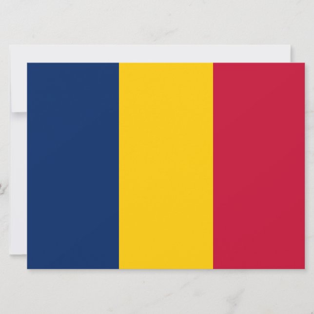 Flagge des Tschad (afrikanisches Land) Karte (Vorderseite)