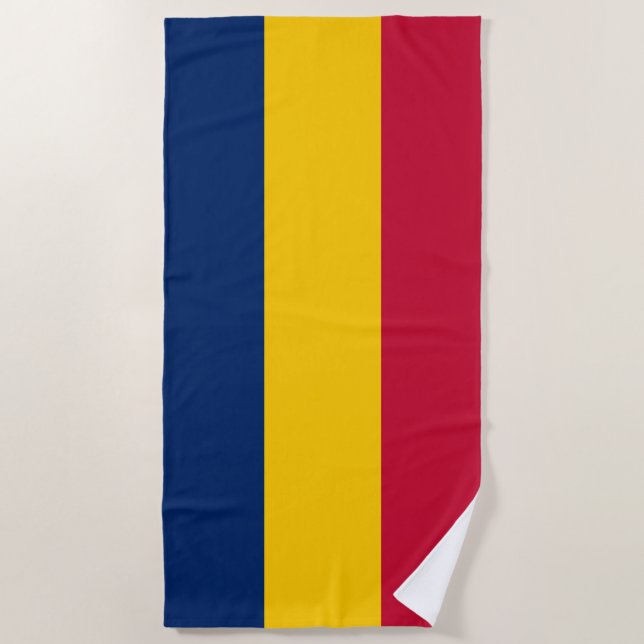 Flagge des Tschad (afrikanisches Land) Strandtuch (Vorderseite)