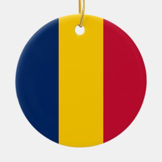 Flagge des Tschad Keramik Ornament (Vorne)