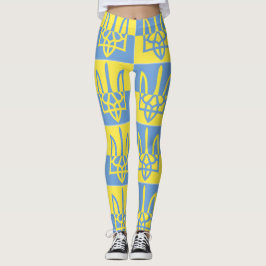 Flagge des ukrainischen Wappen Poseidon Trident Tr Leggings