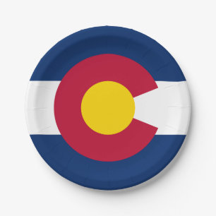 Flagge des US-Bundesstaates Colorado Pappteller