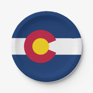 Flagge des US-Bundesstaates Colorado Pappteller