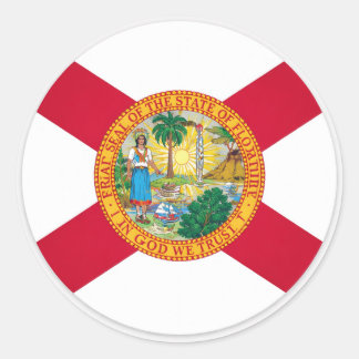 Flagge des US-Bundesstaates Florida – Offizielles  Runder Aufkleber