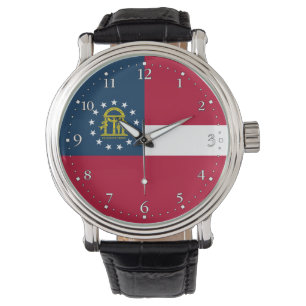 Flagge des US-Bundesstaates Georgia Armbanduhr
