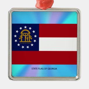 Flagge des US-Bundesstaates Georgia Ornament Aus Metall