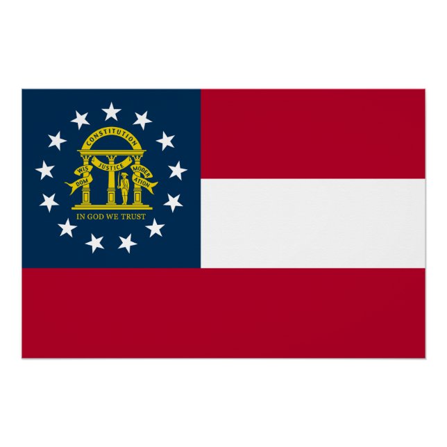 Flagge des US-Bundesstaates Georgia Poster (Vorderseite)