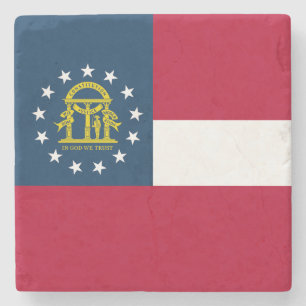 Flagge des US-Bundesstaates Georgia Steinuntersetzer