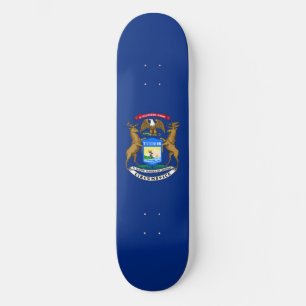Flagge des US-Bundesstaates Michigan Skateboard