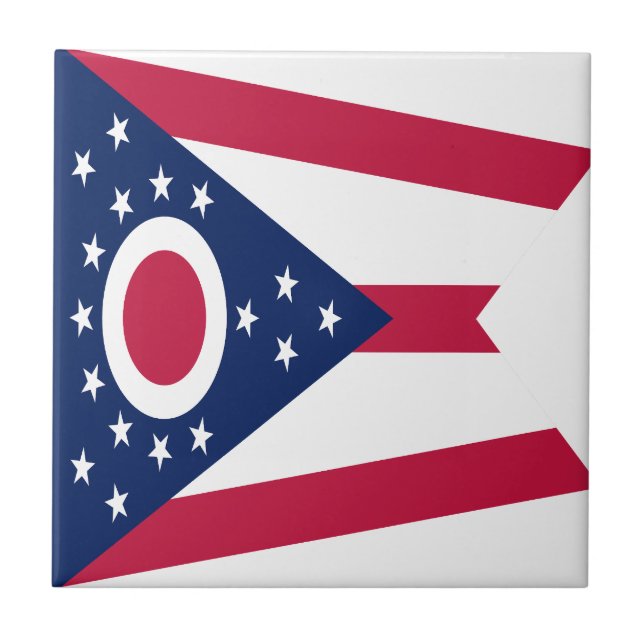 Flagge des US-Bundesstaates Ohio Fliese (Vorderseite)