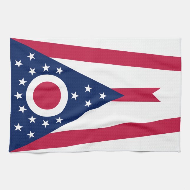 Flagge des US-Bundesstaates Ohio Geschirrtuch (Horizontal)