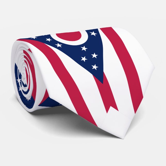 Flagge des US-Bundesstaates Ohio Krawatte (Gerollt)