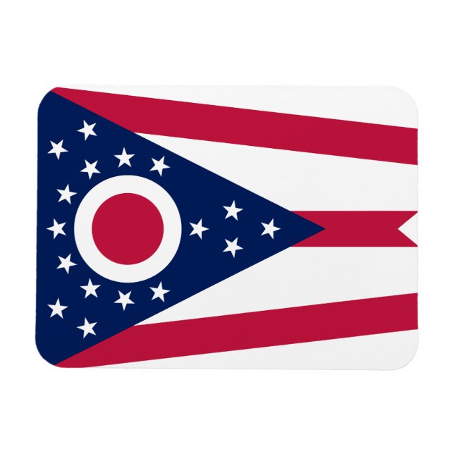 Flagge des US-Bundesstaates Ohio Magnet (Horizontal)