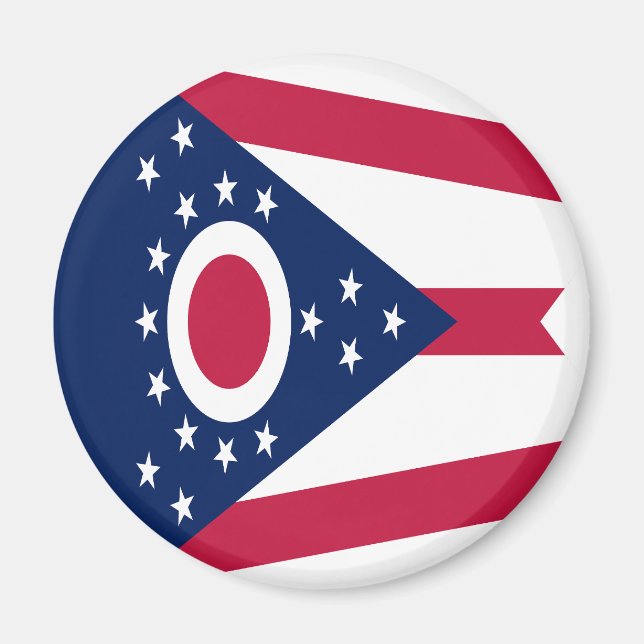 Flagge des US-Bundesstaates Ohio Magnet (Vorne)
