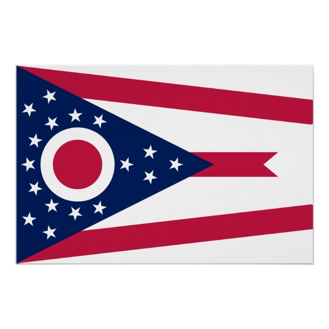Flagge des US-Bundesstaates Ohio Poster (Vorderseite)