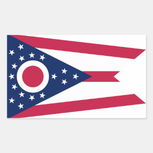 Flagge des US-Bundesstaates Ohio Rechteckiger Aufkleber
