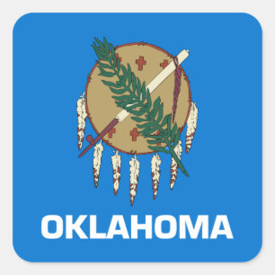 Flagge des US-Bundesstaates Oklahoma Quadratischer Aufkleber