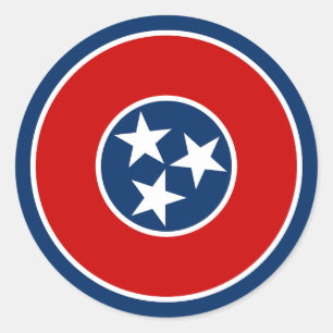 Flagge des US-Bundesstaates Tennessee Runder Aufkleber