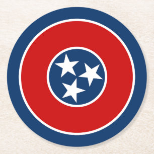 Flagge des US-Bundesstaates Tennessee Runder Pappuntersetzer