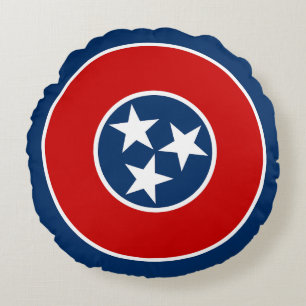 Flagge des US-Bundesstaates Tennessee Rundes Kissen