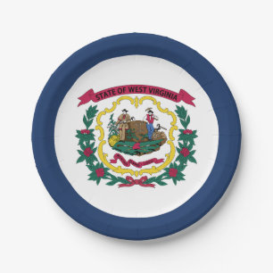 Flagge des US-Bundesstaates West Virginia Pappteller