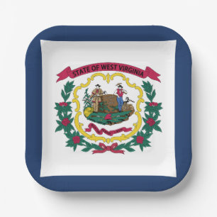 Flagge des US-Bundesstaates West Virginia Pappteller