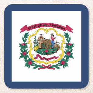 Flagge des US-Bundesstaates West Virginia Rechteckiger Pappuntersetzer