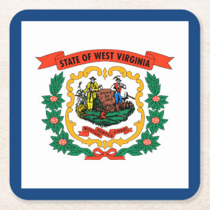 Flagge des US-Bundesstaates West Virginia Rechteckiger Pappuntersetzer