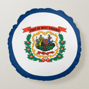 Flagge des US-Bundesstaates West Virginia Rundes Kissen