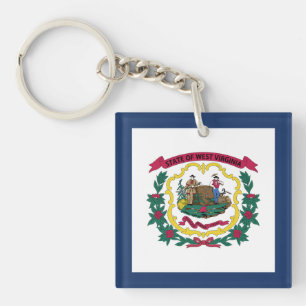 Flagge des US-Bundesstaates West Virginia Schlüsselanhänger