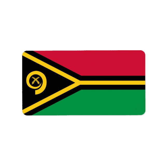 Flagge des Vanuatu-Labels Adressaufkleber (Vorne)