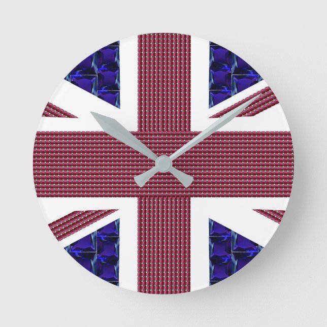Flagge des Vereinigten Königreichs, England, Großb Runde Wanduhr (Vorderseite)