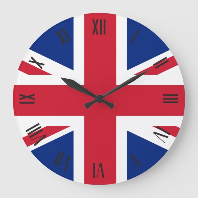 Flagge des Vereinigten Königreichs Große Wanduhr (Vorderseite)
