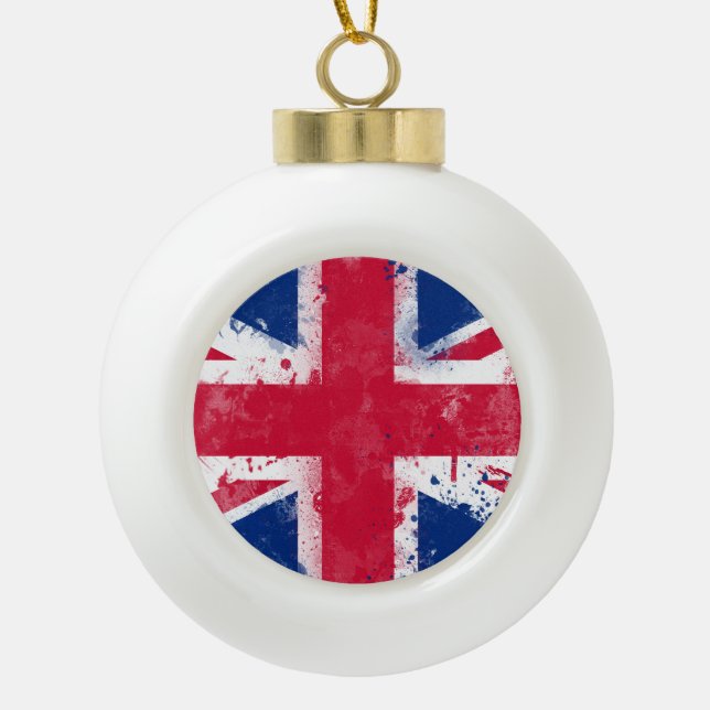 Flagge des Vereinigten Königreichs oder der Union  Keramik Kugel-Ornament (Vorderseite)