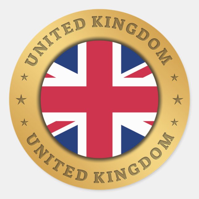 Flagge des Vereinigten Königreichs Runder Aufkleber (Vorderseite)