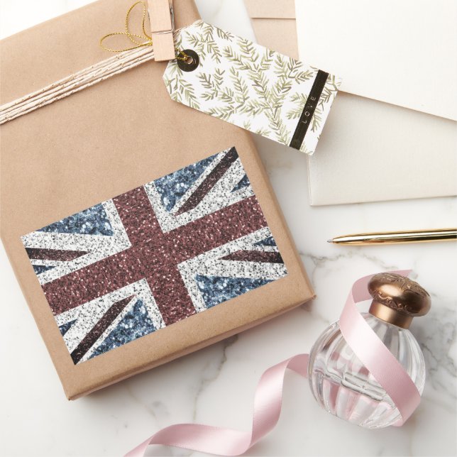 Flagge des Vereinigten Königreichs Rustikale Vinta Rechteckiger Aufkleber (Schenken)