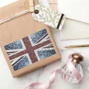 Flagge des Vereinigten Königreichs Rustikale Vinta Rechteckiger Aufkleber