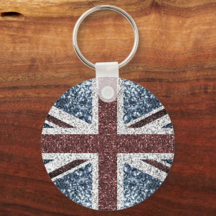 Flagge des Vereinigten Königreichs Rustikale Vinta Schlüsselanhänger