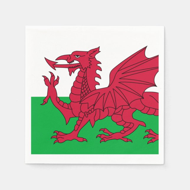Flagge des Wales Papier Napkins Serviette (Vorderseite)