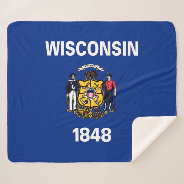 Flagge des Wisconsin-Staat Sherpadecke (Vorderseite (Horizontal))