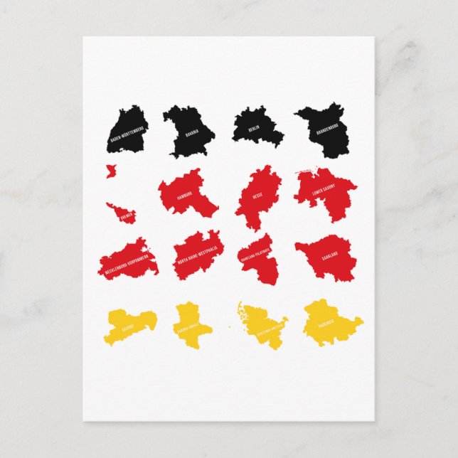 Flagge deutscher Staaten Postkarte (Vorderseite)