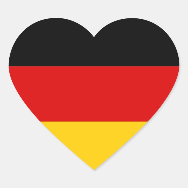 Flagge Deutschlands Herz-Aufkleber (Vorderseite)