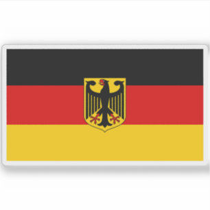 Flagge Deutschlands mit Wappen (inoffiziell) Aufkleber