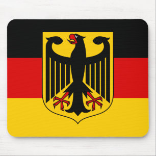 Flagge Deutschlands mit Wappen Mousepad