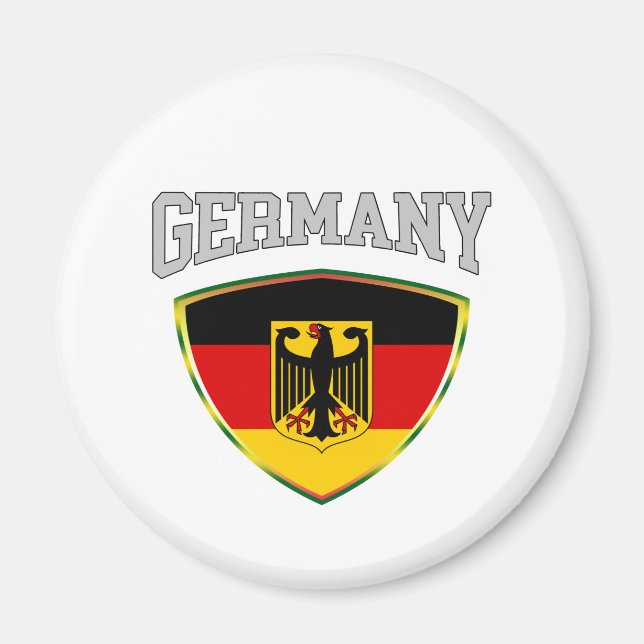 Flagge Deutschlands und Emblem Magnet (Vorne)