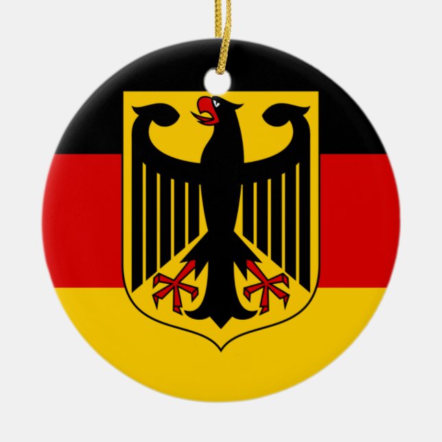 Flagge Deutschlands und Wappen Keramik Ornament (Vorne)